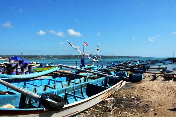 Widok Port Rybacki Kedonganan Kuta Bali Indonezja Zdjęcie 2021 — Zdjęcie stockowe