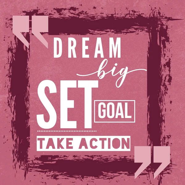 Dram Big Set Goal Take Action Motywacyjny Inspirujący Cytat — Zdjęcie stockowe