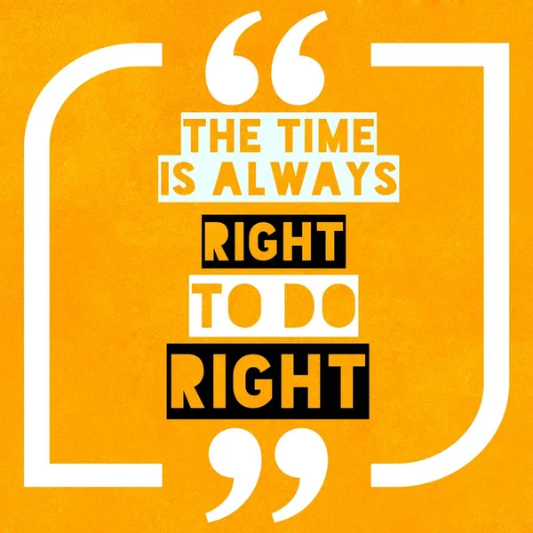 Time Always Right Right Kutipan Motivasi Dan Inspirasional Dengan Latar — Stok Foto