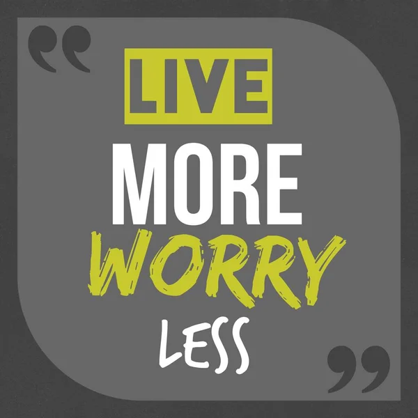 Live More Worry Less Short Motivational Quote Typography Poster — Stock Photo, Image