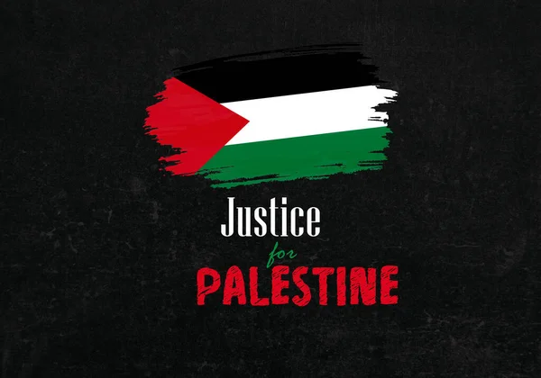 Wyrok Palestyny Pociągnięciem Pędzlem Palestyńskiej Flagi Czarnym Tle Grunge — Zdjęcie stockowe