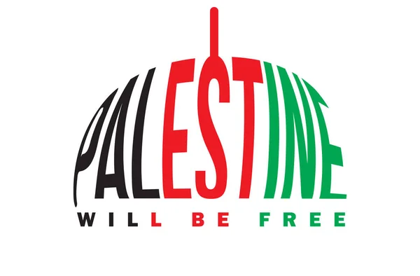 Palestyna Będzie Bezpłatnym Pięknym Napisem Kształcie Kopuły Darmowa Palestyna — Zdjęcie stockowe