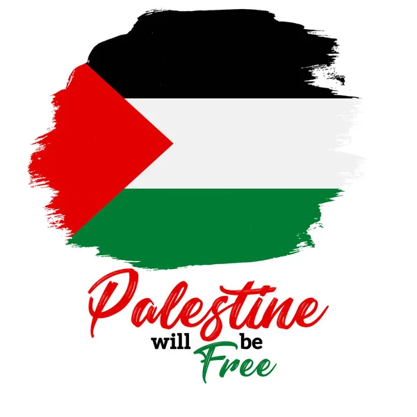 Palestine Será Póster Gratis Con Pincelada Palestina Bandera —  Fotos de Stock