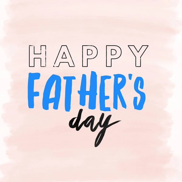 Щасливий День Батька Красива Пляма Над Рожевим Штрихом Пензля Фону — стокове фото