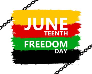 Haziran ayının özgürlük günü arkaplanda fırça darbesi ile yazı - Haziran ayının tasarımı