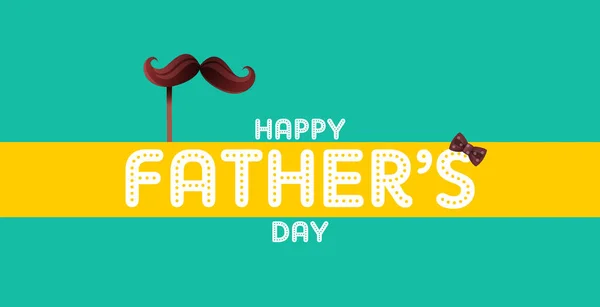 Szczęśliwy Dzień Ojca Piękne Litery Krawatem Wąsy Tło Dzień Ojca — Zdjęcie stockowe