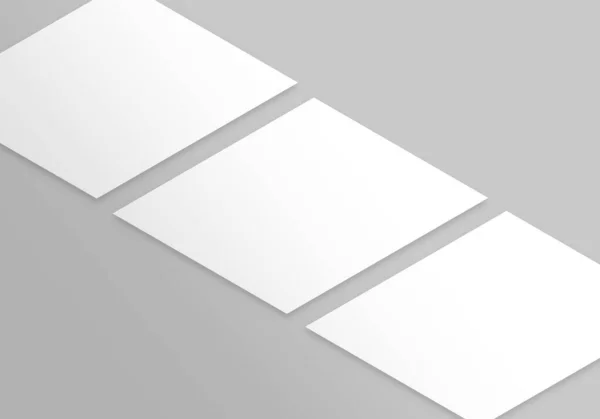 Papel Branco Branco Isolado Sobre Fundo Cinzento Cartaz Papel Cartão — Fotografia de Stock