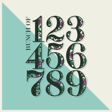 Eski Sayılar Desen Renkli