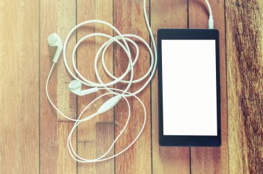 Relax, Smartphone beyaz perde kulaklık ile duygu