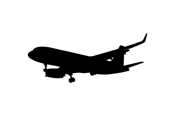 Silhouette airplane isolated — Stock Photo, Image