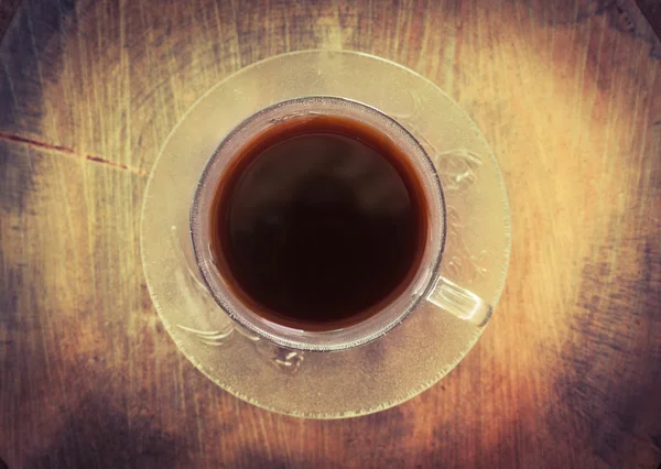 Café preto em xícara de café velho — Fotografia de Stock