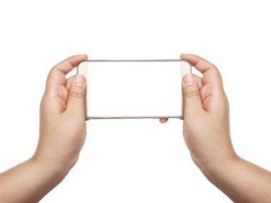 El ile izole akıllı telefon beyaz perde