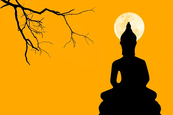 Silhouette Image of buddha — Stock Photo, Image