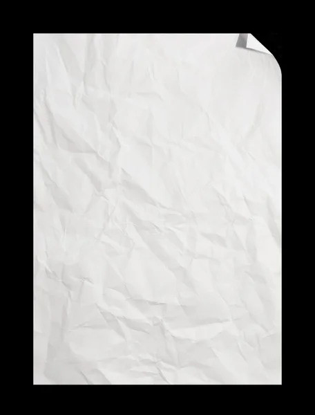 Papel crumpled branco isolado — Fotografia de Stock