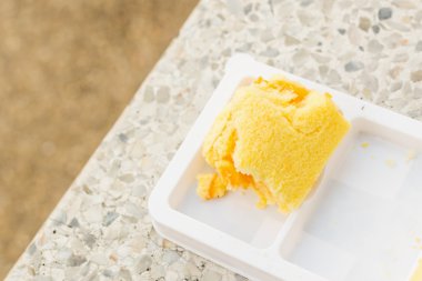 Tatlı kek turuncu meyve plastik