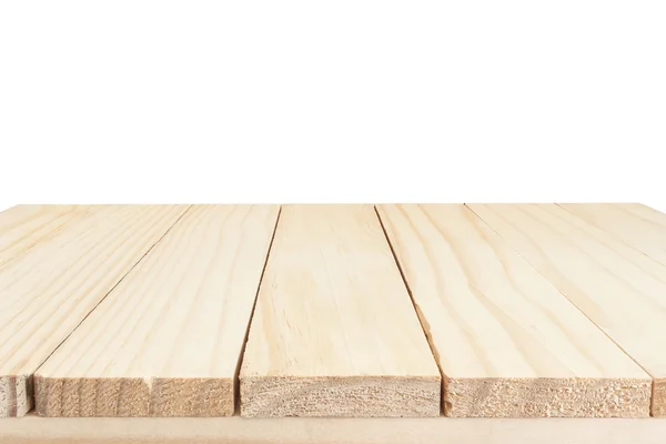Dřevěný stůl textura izolovaná, Ořezová cesta — Stock fotografie