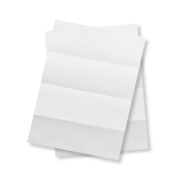 Bílý prázdný papír, samostatný — Stock fotografie