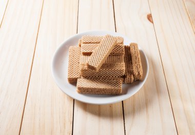 Gofret çikolata beyaz plaka ile