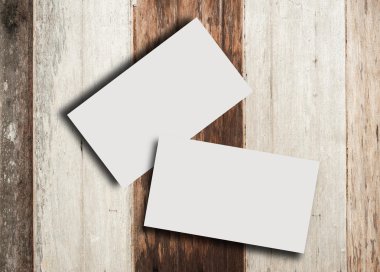 Ahşap ile boş kartvizit