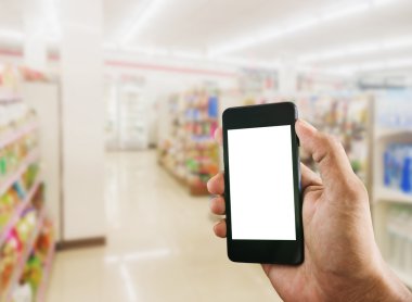 Elini adam akıllı telefon beyaz ekran holding