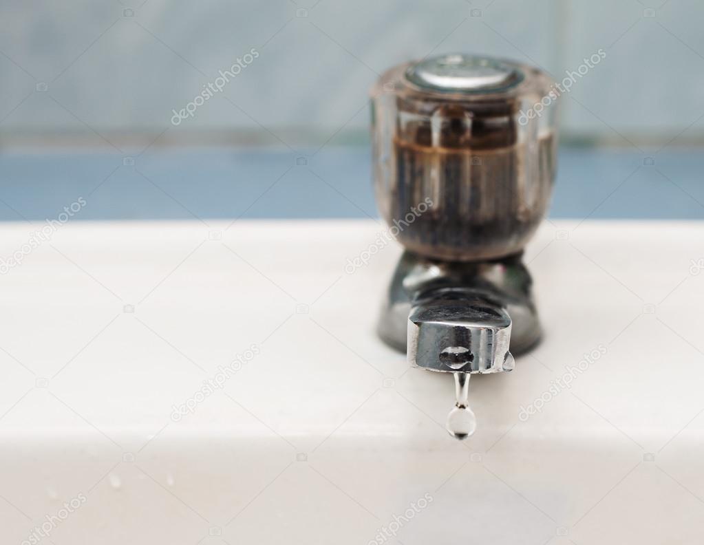 water drop from water tap