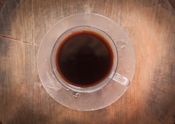 Café preto em xícara de café velho — Fotografia de Stock