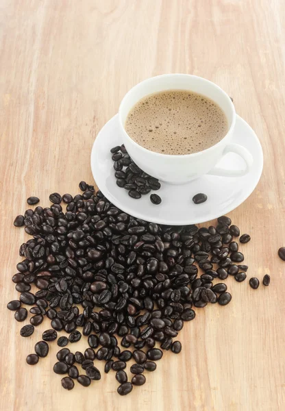 Fresh coffee in a white cup — Stock Photo, Image