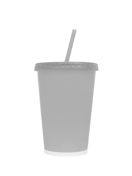 Taza de bebida de comida rápida en blanco aislada en blanco, rutas de recorte — Foto de Stock