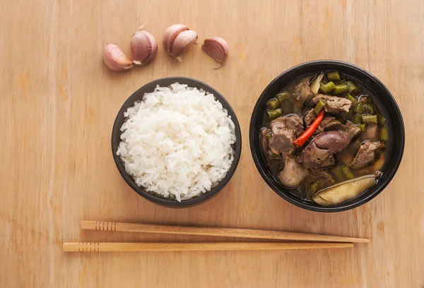 Cerdo picante frito con arroz —  Fotos de Stock