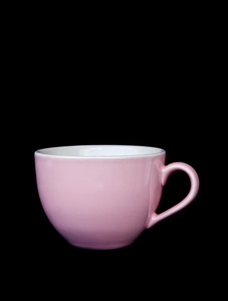 Pink cup of coffee isolated — Stock Photo, Image