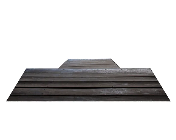 Черный деревянный пол изолирован, — стоковое фото