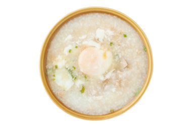 Geleneksel Çince porridge pirinç Bulamaç izole kase