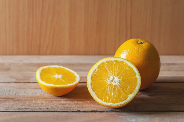 Orange fruit and slice in still life tone — Stock Photo, Image