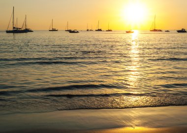 Işık güneş üzerinde sunset Beach