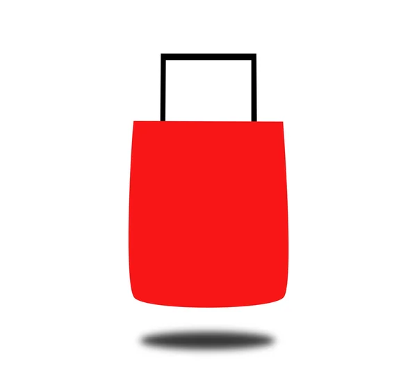 Червона сумка для подорожей ізольована, відсічний контур — стокове фото