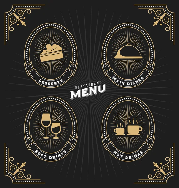 Винтажная рамка и этикетка для ресторана — стоковый вектор