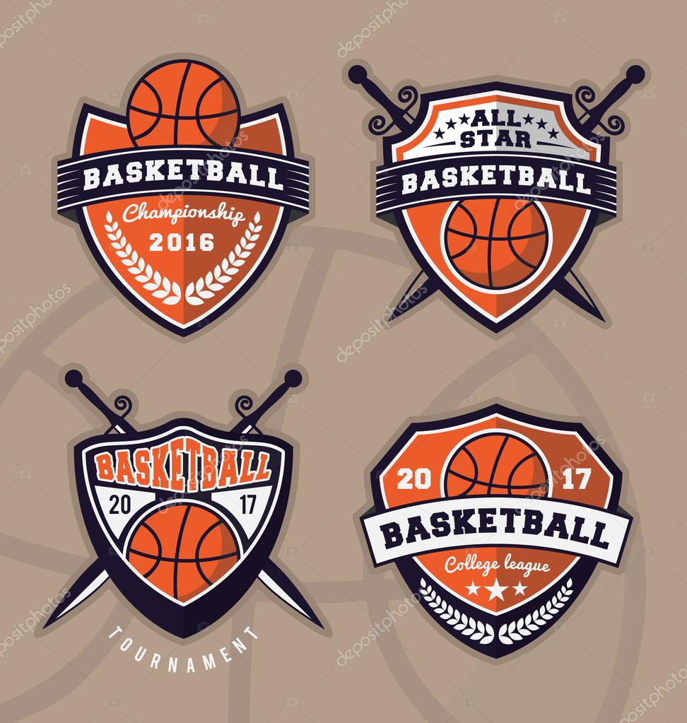 Set of basketball logo design for apparel, clothing and other design you want to apply. Vector illustration