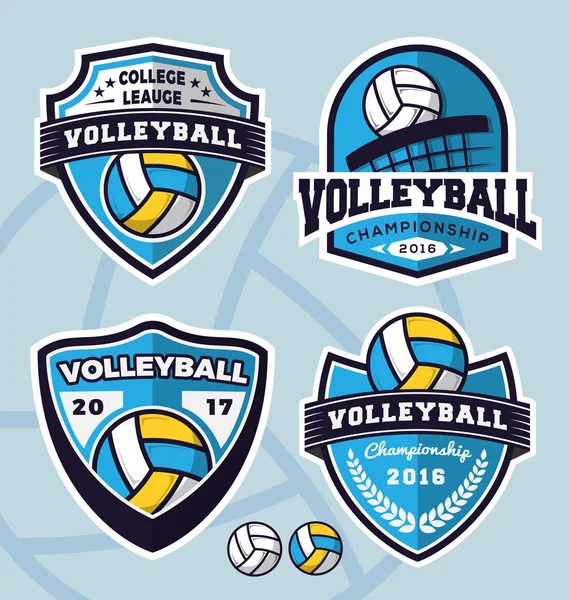 Ensemble de conception de logo de volley-ball — Image vectorielle