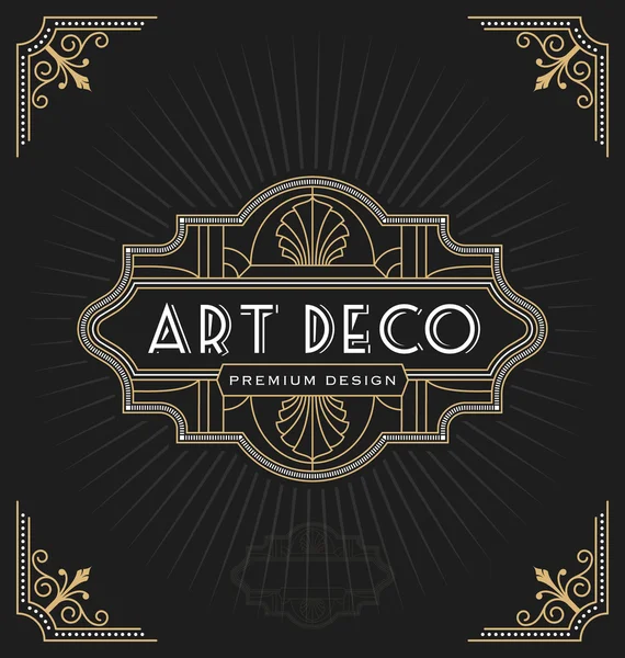 Art deco ram och etikett design — Stock vektor