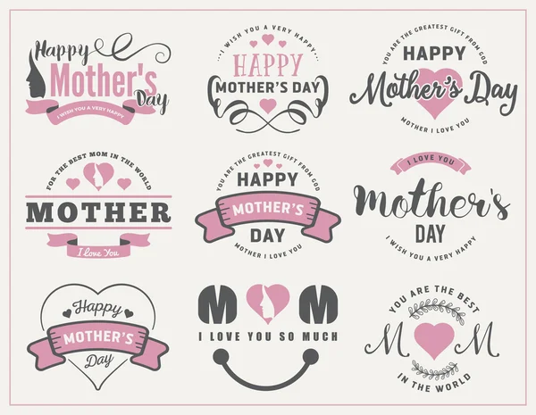 Beautiful Mother 's Day Badges and Labels Design — стоковый вектор