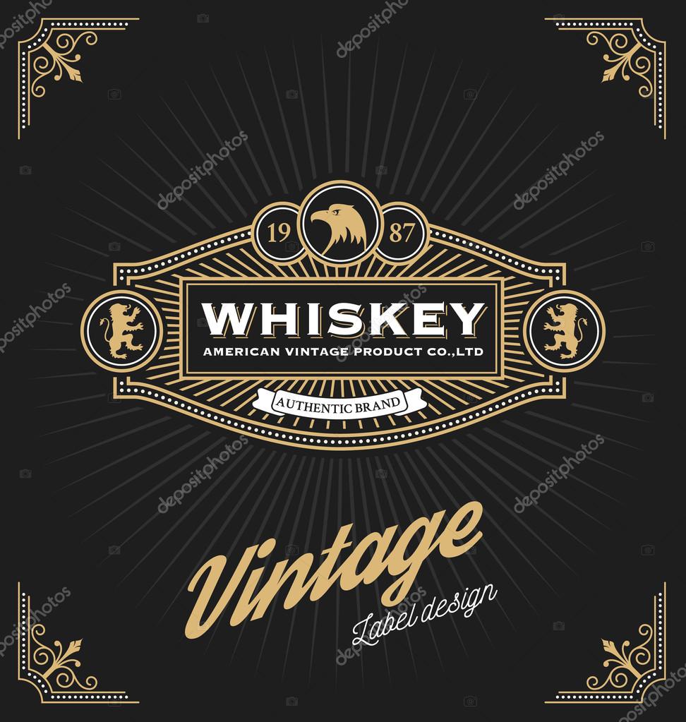 Vintage frame design for labels, banner, logo, emblem, menu, sticker and other design. Suitable for whiskey, beer, coffee shop, hotel, resort, jewelry and premium product. All type use free font.