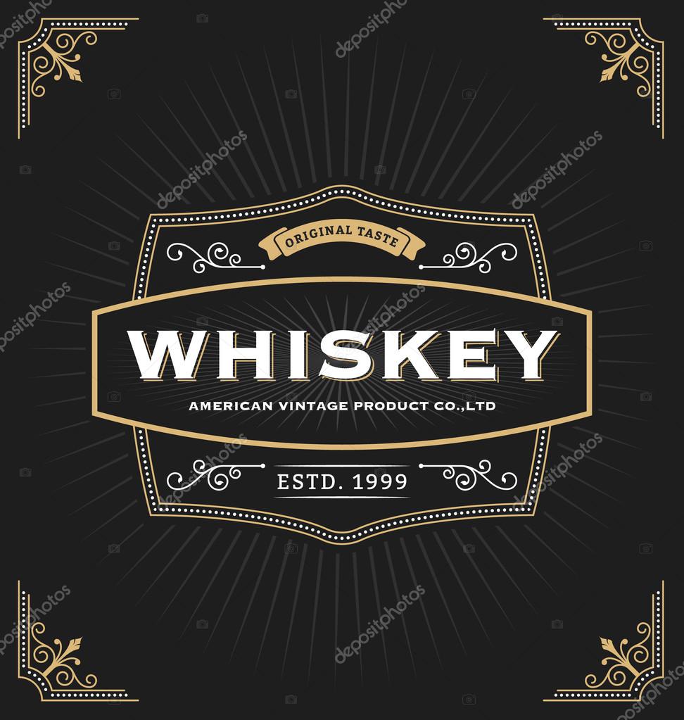 Vintage frame design for labels, banner, logo, emblem, menu, sticker and other design. Suitable for whiskey, beer, coffee shop, hotel, resort, jewelry and premium product. All type use free font.