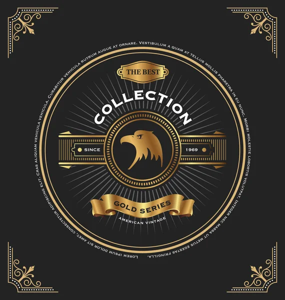 Vintage série de ouro CD Cover — Vetor de Stock