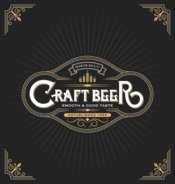 Diseño de etiqueta de cerveza artesanal — Vector de stock