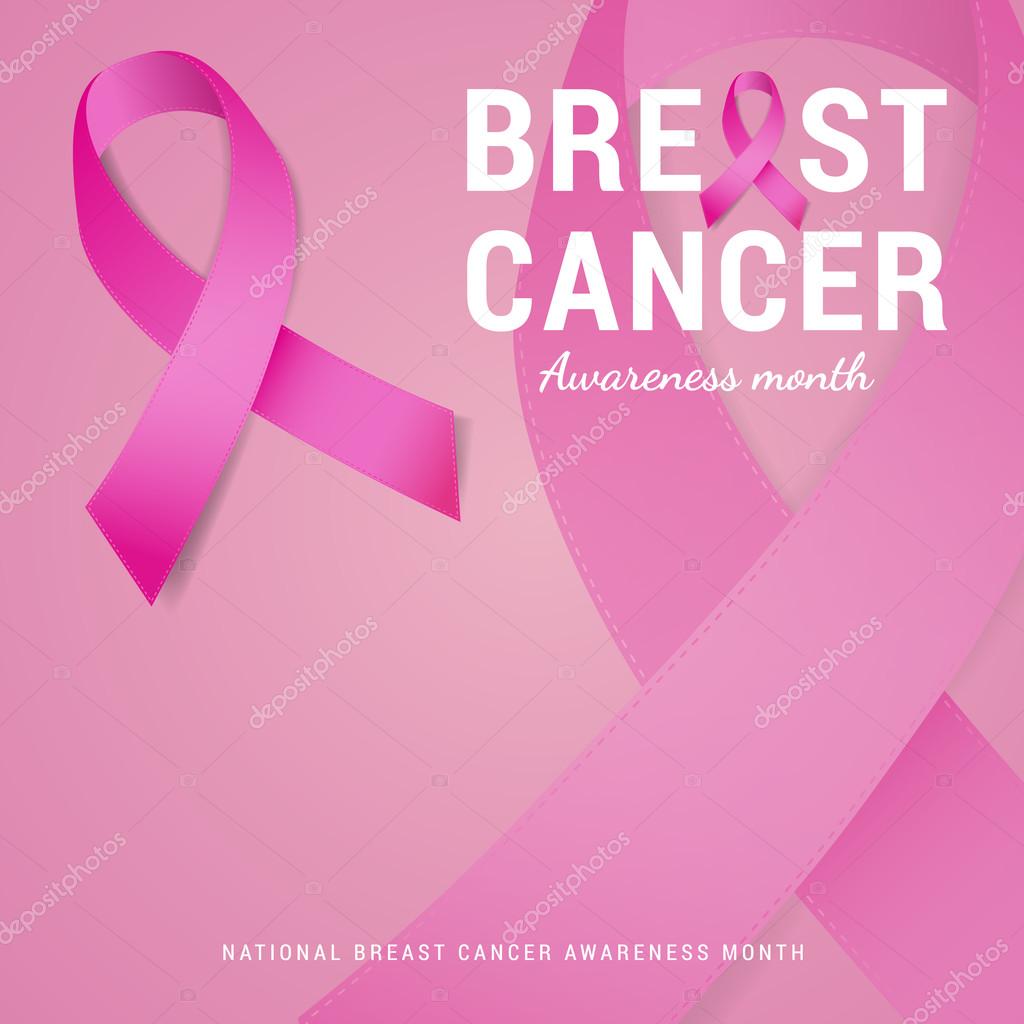 National Breast cancer awareness month background. pink ribbon symbolic. Vector illustration
