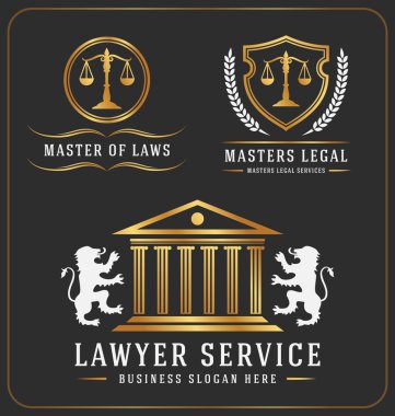 Set of lawyer service office logo template design