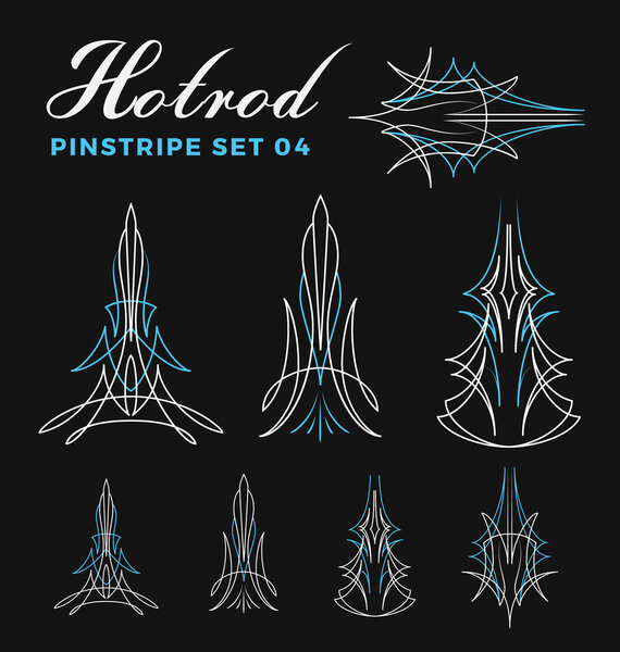 Set of vintage pin striping line art. include un-expand path