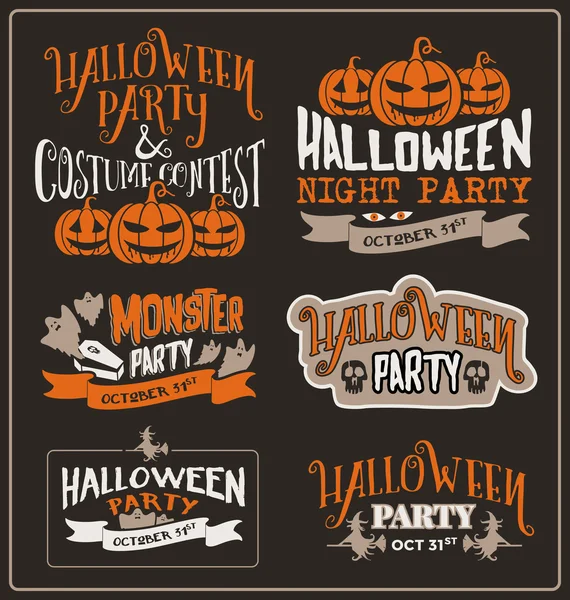 Set of Halloween typographic design — Stock Vector