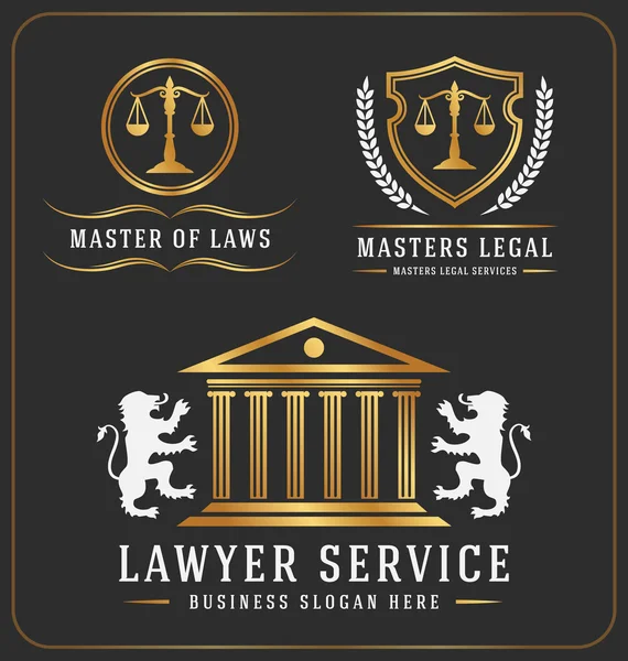 Set of lawyer service office logo template design — Stok Vektör