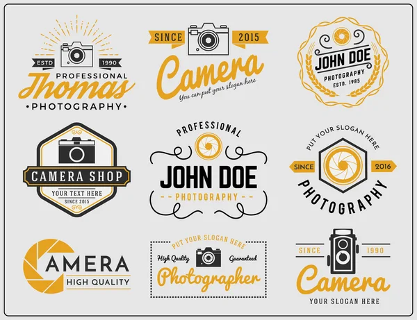 Set of two tone colors photography and camera service logo — ストックベクタ